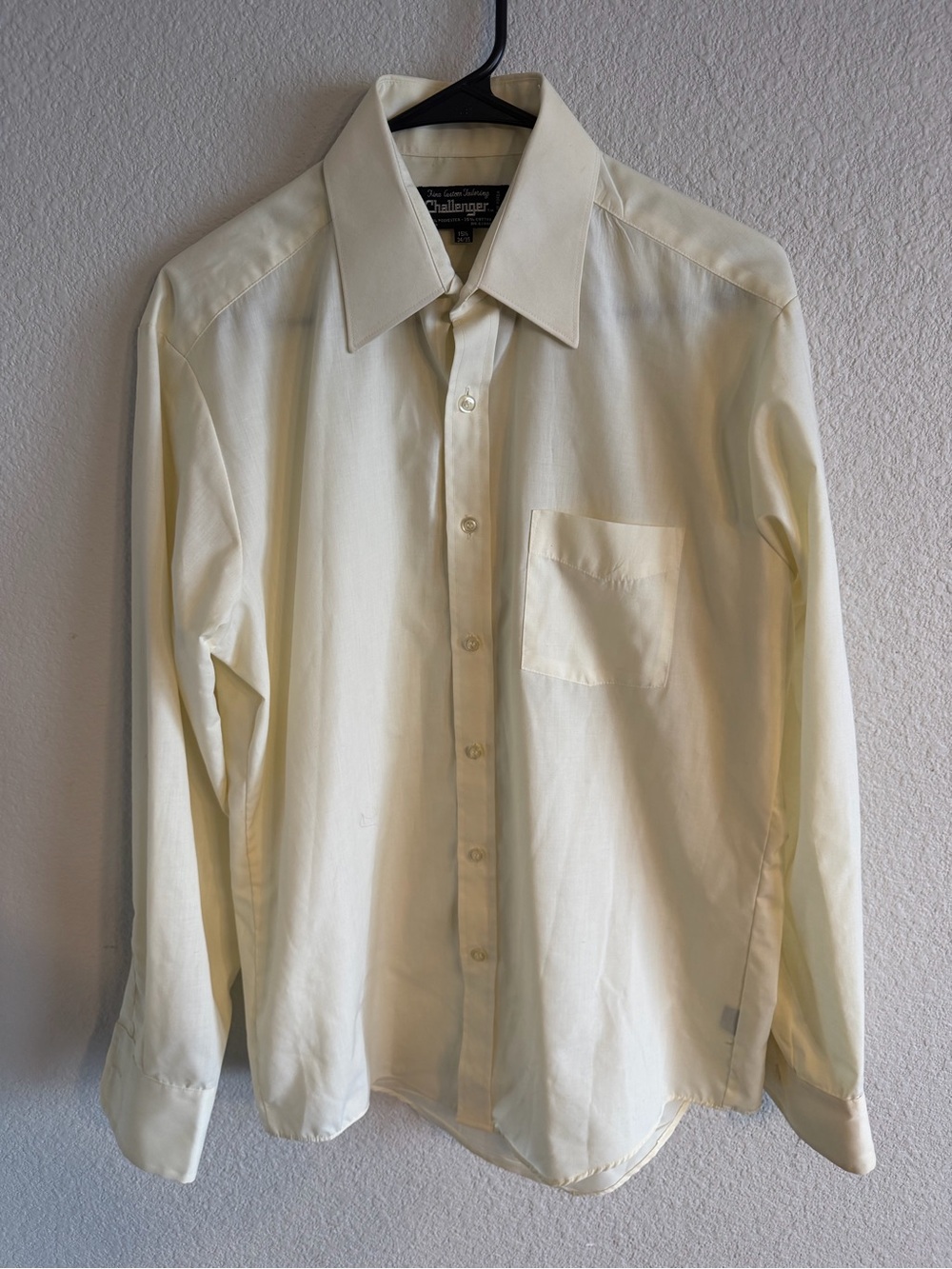 Men's Cream Long-Sleeve Dress Shirt by